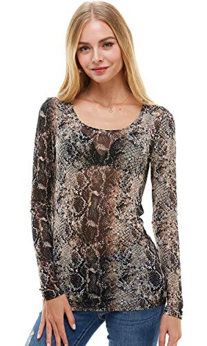 sheer snake print top