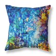 thumbnail image 6 of Sea Garden Rose Indoor/Outdoor Pillow in Bright Blue Yellow 26x26, 6 of 6