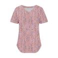 thumbnail image 4 of Summer Fashion Tops for Womens 2025 Plus Size V- Neck Printed Casual Pullover With Short Sleeves, 4 of 5