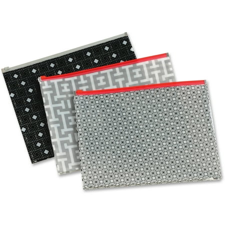 Pendaflex, PFX95194, Zipper Fashion Print Poly Envelopes, 3 / Pack, (Best Way To Print Envelopes)