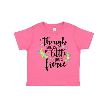 

Inktastic Though She Be but Little She is Fierce Shakespeare Gift Toddler Toddler Girl T-Shirt