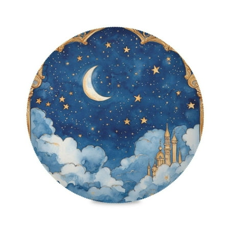 

WOBOGO Palace Of Fantasy Round Placemats Set of 4 Heat Resistant Washable Kitchen Table Decorations 15.4in