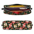 thumbnail image 3 of XMXT Leather Pencil Case, Fun Santa Socks Print Large Capacity Pencil Pouch for Student Teens Women, 3 of 9