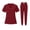 Wine #6, variant on Scrub Set for Women Short Sleeve V Neck Medical Scrub Tops & Jogger Taper Pants Solid Healthcare Breathable 2 Pieces Outfit, XL