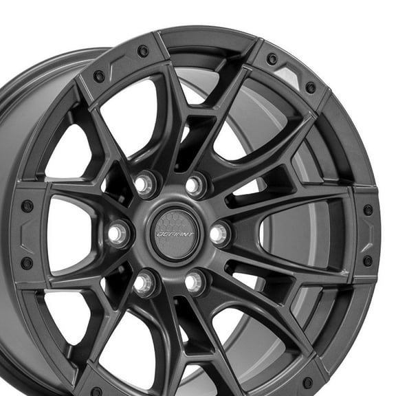DEFIANT Wheels DF04 17 Inch Rims Fit 6x135 17x9 Dark Satin Charcoal (Set of 4)