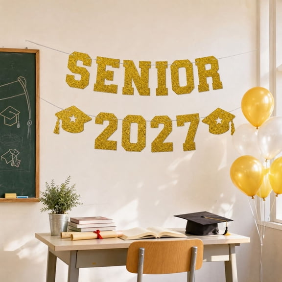 Class of 2027 Graduation Banner, Decorative Hanging Flag for Graduation Party, Photo Backdrop and Celebration Display, 8.27 x 6.89 x 0.39 in, 1 Pc