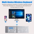 thumbnail image 5 of RONY Foldable Wireless Bluetooth Keyboard & Mouse Combo: Rechargeable Portable Travel Keyboard for Phone Laptop Mac Desktop (Silver), 5 of 15