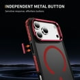 thumbnail image 2 of ELEHOLD Magnetic Case for iPhone 17 Pro Max, Rugged Matte Shockproof Phone Case with Kickstand,Red, 2 of 9