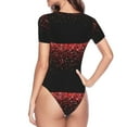 thumbnail image 4 of Gaeub Red Glitter1 Women'S Short Sleeve One Piece Swimsuit Sexy High-Waisted Bodysuit For Swimming, Beach, Sports - Small, 4 of 9