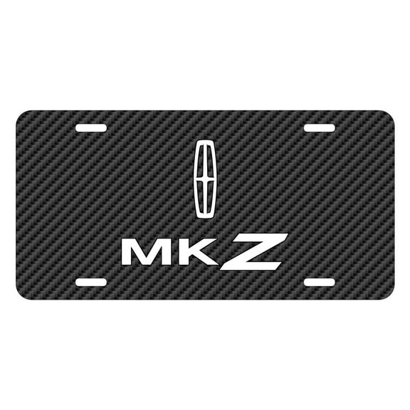 Lincoln MKZ Black Carbon Fiber Texture Graphic UV Metal License Plate