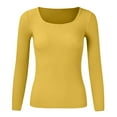 thumbnail image 4 of PMUYBHF Combinaison Chandail pour Femme Femmes Couleur Unie Col en U Chandail Tricoté Chandail à Col Roulé de Base Hauts TG, 4 of 5