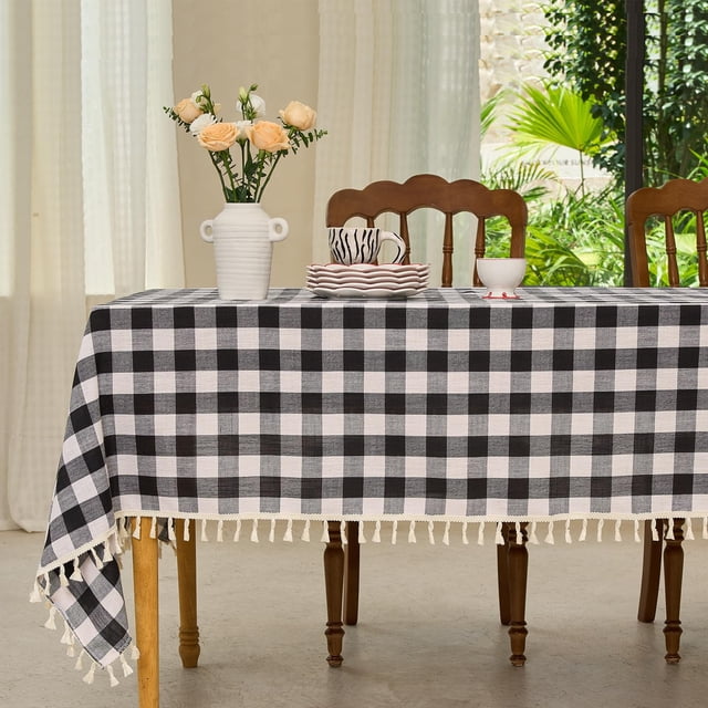 Mantel Rectangular Estilo Pradera con Cuadros Buffalo