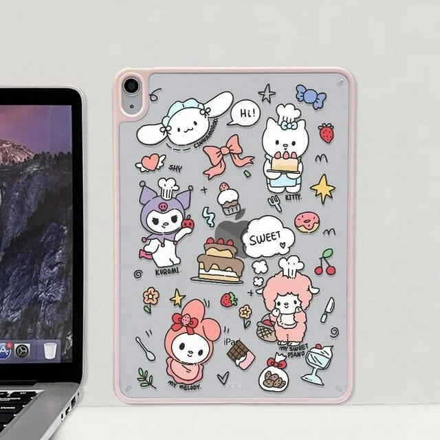 Sanrio Hello Kitty Cute Cartoon Print Tablet Case Ipad Pro 11 12.9 Transparent Cover Less IPad 2022 2020 10.2 Acrylic Air 5 4 3
