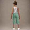 thumbnail image 5 of Fengactive Little Girls Straight Leg Dress Capri Pants High Waisted Office Work Pants Capris for Girls with Pockets, 5 of 9
