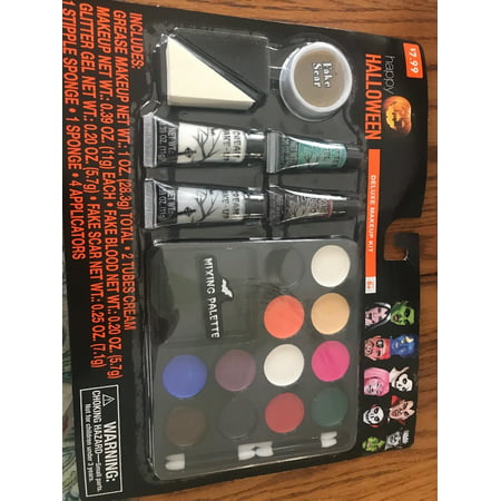 Halloween Deluxe Makeup Kit Looking Spooky Grease Makeup Glitter Gel