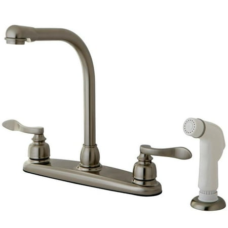 

8 in. NuWave French Centerset High Arch Kitchen Faucet with Side Sprayer Satin Nickel