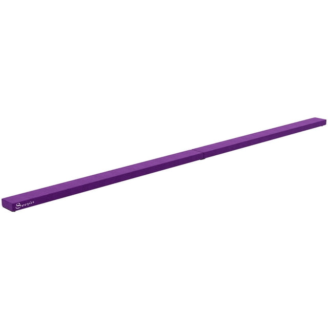 CoSoTower 7ft Folding Balance Beam, Gymnastics Beam with Wood Core, Purple