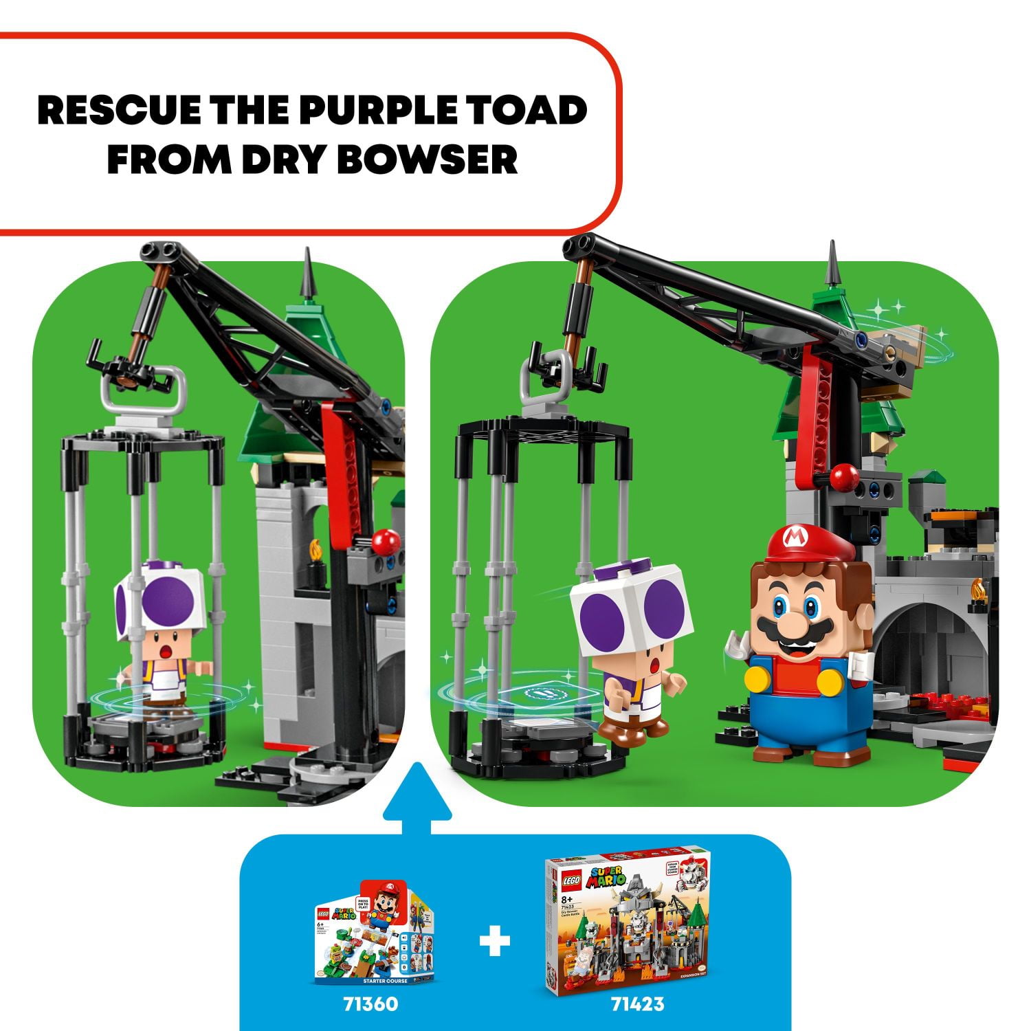 LEGO Super Mario Dry Bowser Castle Battle Expansion Set, Buildable Game with 5 Toy Figures Included, Super Mario Gift for Kids Ages 8+, 71423