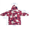 thumbnail image 7 of Red Baseballs and Stars Pattern Blanket Hoodies for Kids 6-13YR Oversize Wearable Blanket Hoodies for Boys Girls Teens, 7 of 7