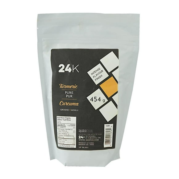 24K Ground Turmeric Root Powder - 454g (1lb) | Vegan, Non GMO