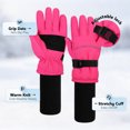thumbnail image 4 of Cooraby 2 Pack Long Kids Winter Ski Gloves Waterproof Warm Snow Gloves Thick Unisex Mitten Gloves for Girls Boys, 4 of 7
