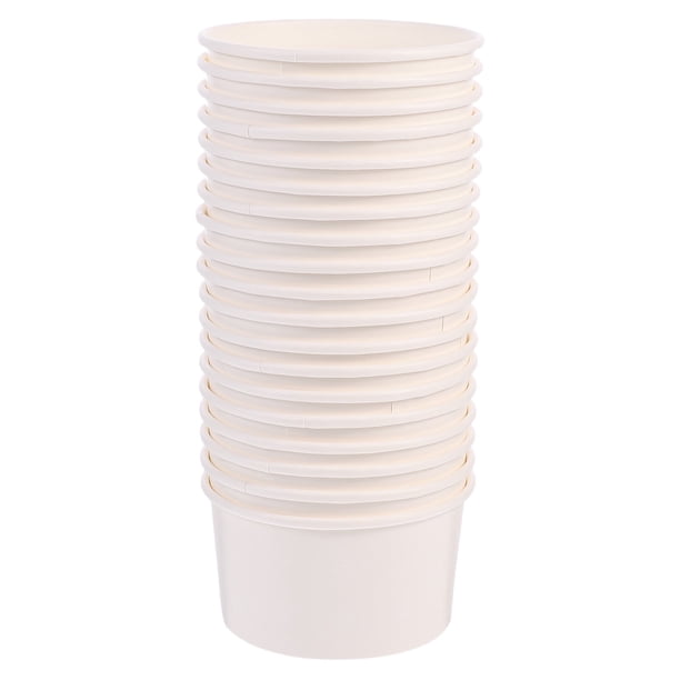 Xiao Hua 100 vasos de postre de 3 onzas, vasos desechables para pudín de helado, tazones compactos para refrigerios, vasos de papel blancos