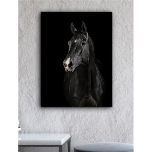 Black Horse Face Canvas Art, 24 x 36 in.