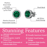 Cate & Chloe Royal May Birthstone 18k White Gold Plated Women Earrings with Swarovski Crystals