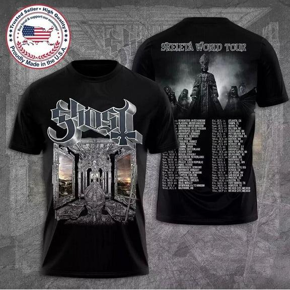 Ghost Rock Band Skeleta World Tour 2025 The Schedule T-Shirt, Fan gift