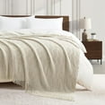 thumbnail image 4 of Navy Throw Blanket Textured Solid Soft Sofa Couch Decorative Knitted Blanket, 50" x 60" Navy, 4 of 5