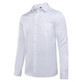 thumbnail image 2 of AZoiNM Men's French Cuff Dress Shirt Slim Fit Long Sleeve Business Casual Polyester, 2 of 10