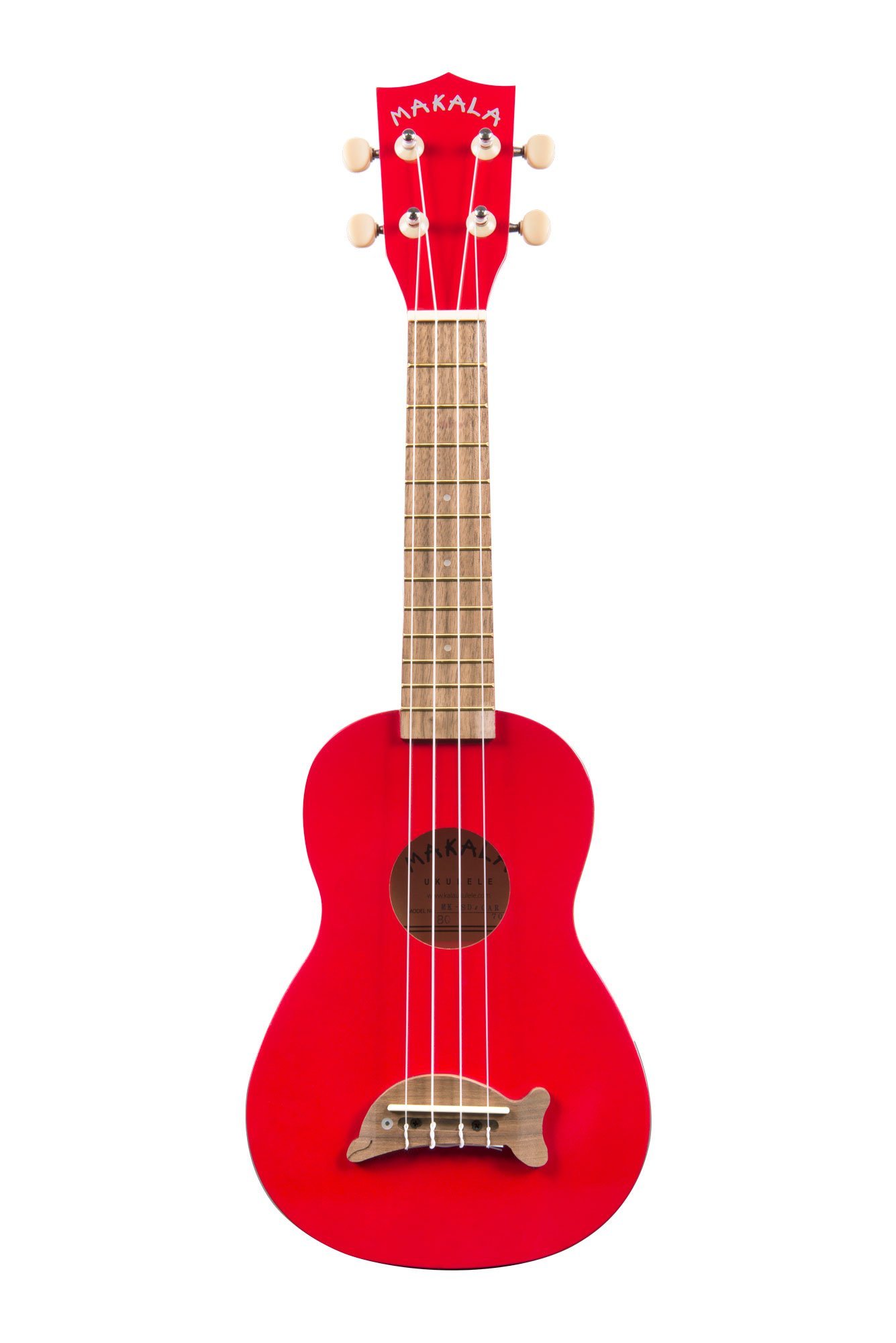 Kala Makala Dolphin Series Candy Apple Red Soprano Ukulele with Bag, Stand, Clip-On Tuner, Bag & Lesson-Chord Guide