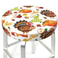 thumbnail image 3 of Naloa Thanksgiving Turkey Round Bar Stool Cushion Cover 12-14 inch, Fits Kitchen, Office, Restaurant Chairs - 13 inch, 3 of 7