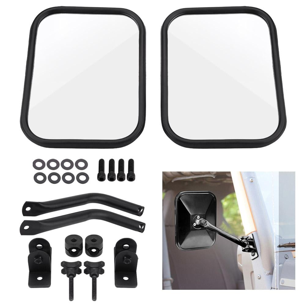 2x Door Hinge Rearview Side Mirror Set Fit 4x4 2007-2017 Jeep Wrangler JK