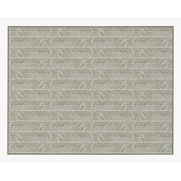 Quickway Imports Living Room Area Rug Nonslip, Abstract Beige Chevron Strokes Pattern 9' x 12' 9' x 12' Accent