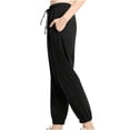 thumbnail image 2 of Kmdttou Women's Yoga Pants Leggings with Pockets for Women Summer Solid Ice Silk Sunscreen Draping Quick Drying Drawstring Loose Bundle Yoga Sports Pants, 2 of 5