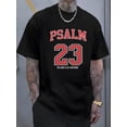 thumbnail image 1 of Playera Grande y Alto para Hombre Big and Tall t Shirt Camisas Playeras Manga Corta con Cuello Redondo para Hombres1 men's 100% cotton T-shirt with the words' PSALM 23 THE LORD IS MY SHEPHERD 'print, 1 of 8