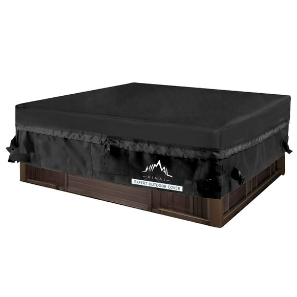 Himal Carré Couverture de SPA - Résistant 600D Polyester Imperméable UV Protection SPA Couverture pour SPA (95 x 95 Pouces, Noir)