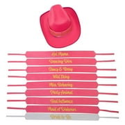 33" x 2" Bachelorette Party Pink & White Hat Sashes - 10 Pieces