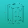 thumbnail image 3 of LEDREM Farmhouse Nightstand Set of 2 - Rustic White Bedside Tables with Charging Station, Drawer & Open Shelf, Rustic White and Honey Brown, 3 of 6