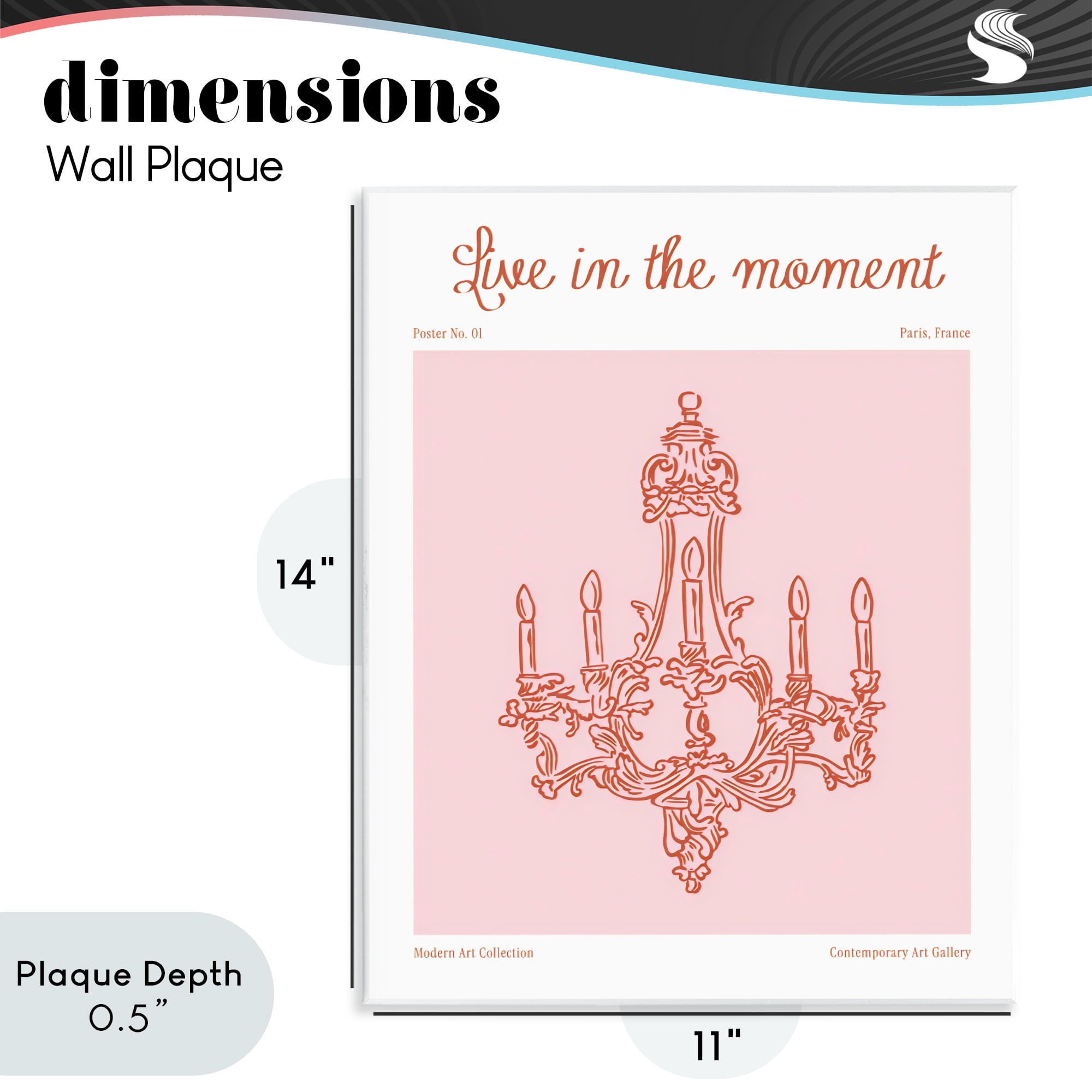 Stupell Industries Live In The Moment Chandelier Wall Plaque Art, design by The Prints Vibe