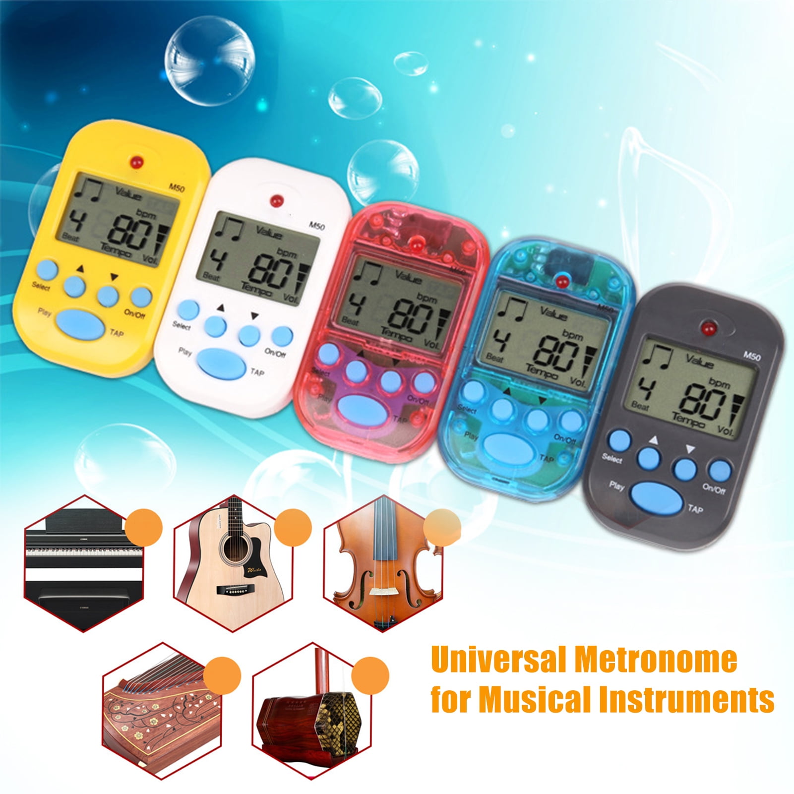 Métronome LCD Portable Multifonction - Pour Piano, Guitare, Avec Pince Et écouteur - 3