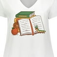 thumbnail image 4 of Inktastic Tiny Library Bookworm Women's Plus Size V-Neck T-Shirt, 4 of 5
