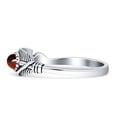 thumbnail image 2 of Feather Oxidized Oval shape Garnet CZ Rings 925 Sterling Silver Size 9, 2 of 4