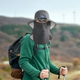 thumbnail image 3 of DAMAI Wide Brim UV Protection Solar Fan Hat with face mask,Sun Hat with 1 Solar Powered Fans,Waterproof Removable Outdoor Solar Fan Hats for Men Women UPF 50+, 3 of 9