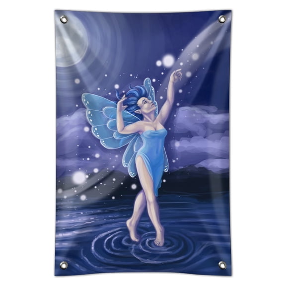 Dancing Fairy Moonlit Night Faerie Home Business Office Sign