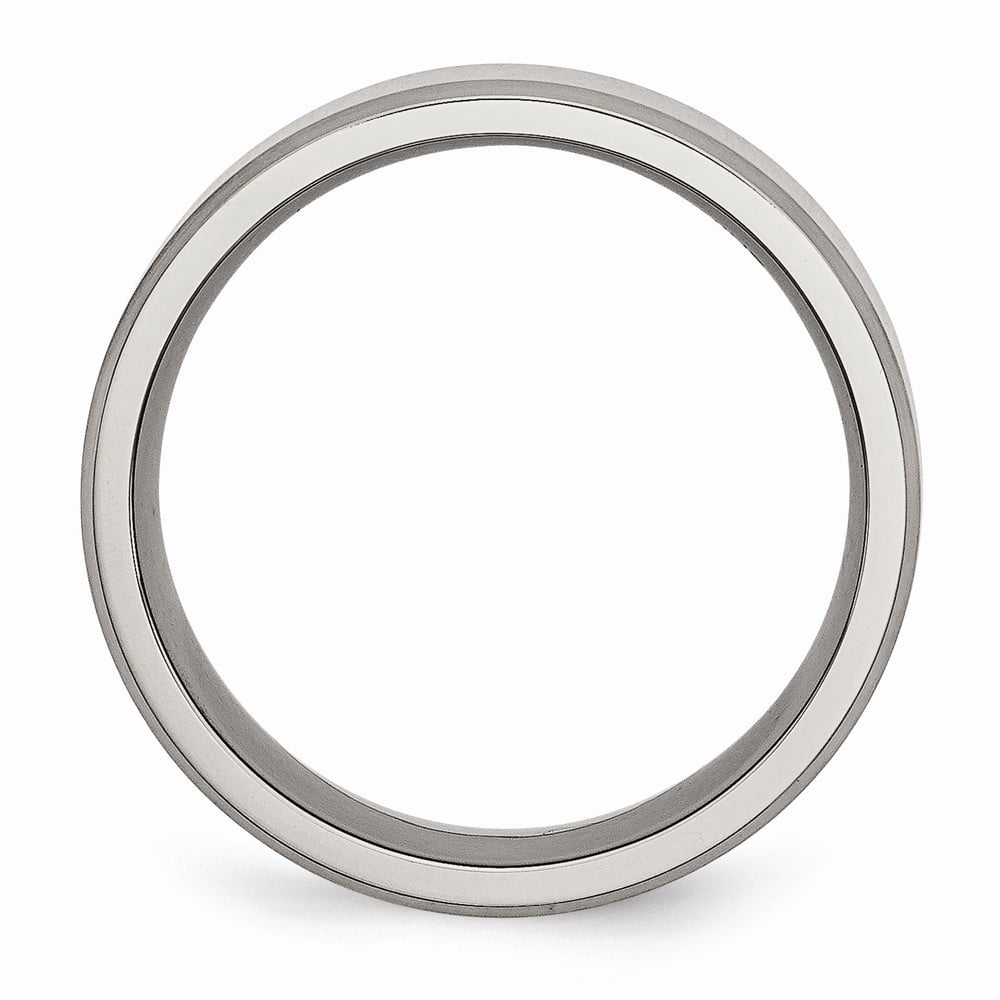 Titanium Beveled Edge 8mm Brushed and Polished Band