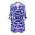 thumbnail image 7 of SCRAWLGOD Boho Women's Seven Quarter Sleeve Cardigan Shirt Mandala Flower Women Cardigan Shirt 3/4 Sleeve Size S Aesthetic Shirts Tops for Women Going Out Tops, 7 of 7