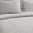 thumbnail image 4 of Lush Decor French Country Geo Ruffle Skirt Textured Tailored Drop Bedspread Queen, Light Gray, 3-Pc Set, 4 of 6