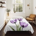 thumbnail image 4 of Purple Tulips Tapestry for Bedroom Wall Hanging Tapestry, Spring Floral Botanical Plant Abstract Ceiling Backdrop Tapestries Poster Blanket Wall Decor for Teens Room Living Room Dorm 59" x 79", 4 of 8